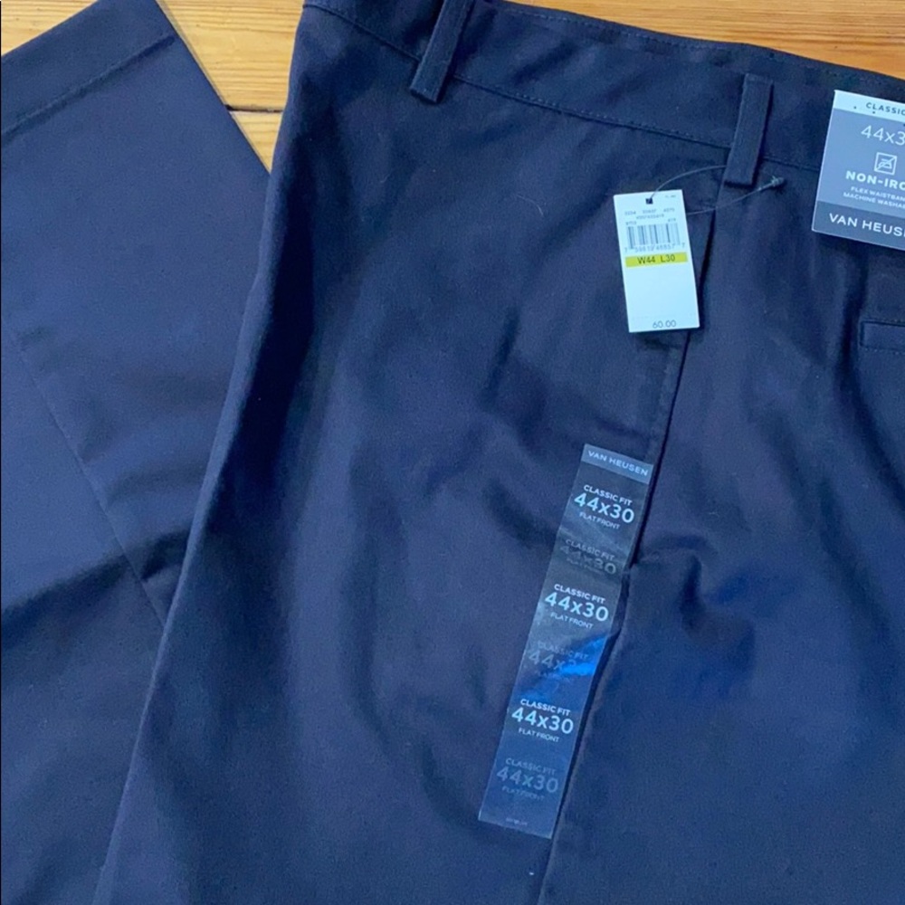 NWT Navy Classic Fit Flat Front Pant